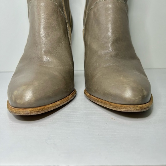 Alberto Fermani Taupe Leather Heel Side Zip Ankle Bootie Boots Size 38 EU 7.5 US - Picture 4 of 15